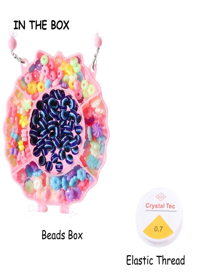 ambitieux Miiror -Shaped Bracelet Making Beading Kit for Kids - 250+ Colorful Beads, 10M Elastic Thread, DIY Jewelry Craft Set Birthday for 4, 5, 6 Years Old Little Girls (Multicolor Beads) - Image 3